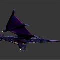 Vibrant Purple Blue Fantasy Dragon Character With Large Wings Flying In 3D Render
