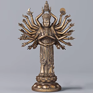 New Chinese Buddha Statues Avalokitevala of Thousand Hands 3d model