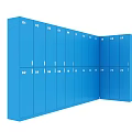 Blue Numbered Storage Lockers Arranged In A Sequence For Organized Storage