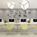 modern public office area office space 3d model