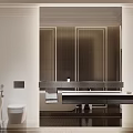 Modern Elegant Bathroom Interior With Toilet Vanity And Bathtub