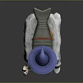 Game Movie Character With Green Body Blue Wizard Hat Riding White Animal Holding Skull Staff