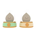 Unique Shaped Table Lamps Featuring Glass Dome Waterdrop Smiling Face Green Base And Gold Button