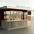 Greencup Coffee Kiosk With Transparent Windows Wooden And Concrete Exterior And Trees