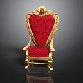 Luxurious Multi Seater Sofa Design With Red Cushions And Gold Carved Details
