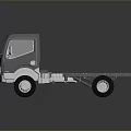 Silver Truck Chassis With Reflective Surface And Open Bed Design