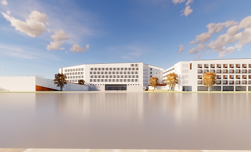 Modern School 3d model