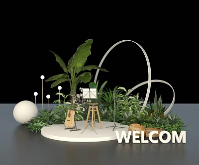 Spring and Summer Days Shopping Mall Lawn Camping Camping Spring Festival Festival Mid-Autumn Festival Music Festival Activities Dance Beauty Singing Band Lighting Outdoor Stage Beauty Chen Special Atmosphere Packaging 3d model