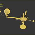 Vintage Globe Decorative Ornament Set With Brass Stand Ornamental Arm And Decorative Base