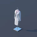 Mannequin Displaying White Blazer With Pink Collar And Matching Dress