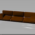 Modern Orange Fabric Sofa With Metal Frame Sleek Design And Plush Cushions