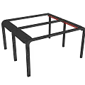 Outdoor Garden Pavilion With Gray Metal Frame And Simple Modern Design