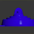 Blue Circular Base Weapon With Layered Ring Structure Top Protrusion And Three Legs
