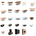 Coffee Table Various Modern Designs With Different Materials And Stylish Shapes 3d model