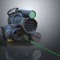 Tactical Rifle Scope With Green Laser Sight And Adjustable Lens Components 3d model