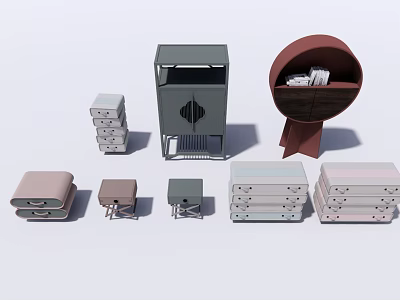 Modern Entryway And Side Cabinets With Minimalist Design Various Storage Solutions And Colors 3d model