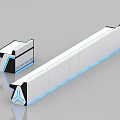 Modern Monitoring Room Console Design With Blue Lighting And Auxiliary Desk