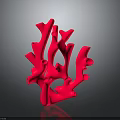 Vibrant Red Marine Animal With Coral Like Shape In Underwater Habitat