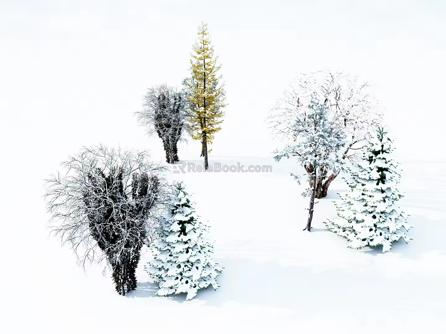 Snow Tree Modern Tree 3d model