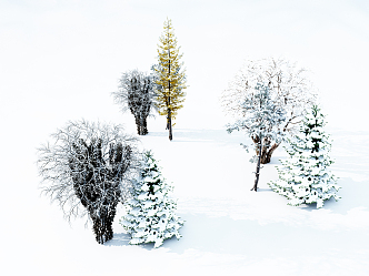 Snow Tree Modern Tree 3d model