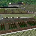 Well Designed Garden Landscape With Neat Planting Beds Greenhouse Wooden Fences And Terrace Layout