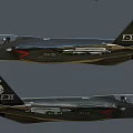 Two Dark Green Fighter Jets 3D Model With Detailed Design And Side View 3d model