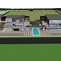 Modern Commercial Street With Glass Facades Open Plaza Trees And Paved Ground