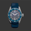 Blue Electronic Watch With Sporty Design White Bezel And Silicone Strap