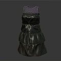 Silver Sleeveless Dress With Layered Ruffled Design And Bow Decoration