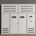 White Industrial Electrical Cabinet Structure With Multiple Doors And Ventilated Panels