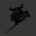 Colorful Armored Sci Fi Character With Creature Inspired Armor Holding Rifle