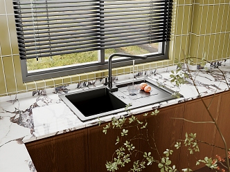 modern kitchen sink dish sink 3d model