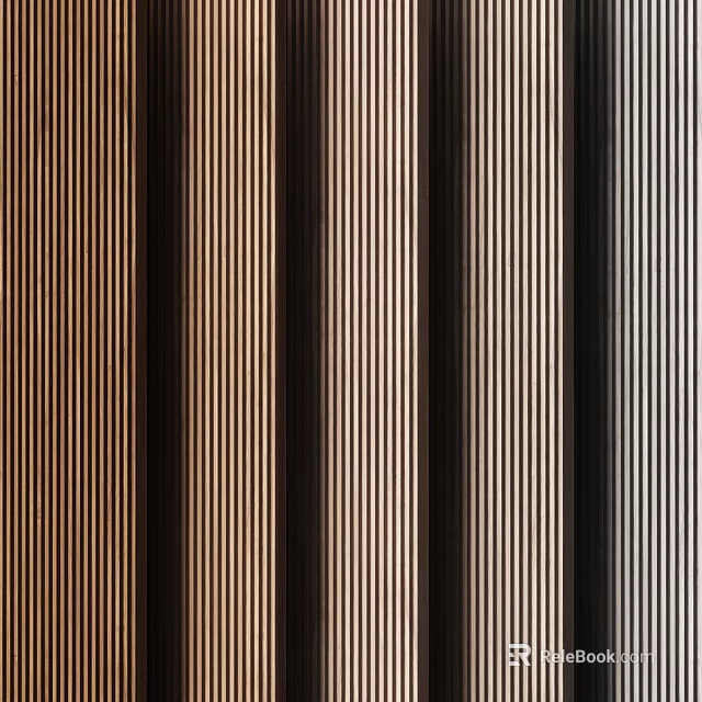 Modern Vertical Striped Wall Panels in Various Colors Like Brown Black and White 3d model 