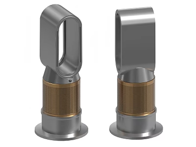 Modern Bladeless Electric Fans with Silver and Gold Metallic Finish for Daily Use 3d model
