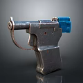 Vintage Metal Weapon With Blue Component And Pistol Shaped Structure 3d model