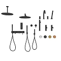 Modern Black Bathroom Faucets Shower Heads And Handheld Sprayers 3d model