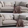 Modern double sofa three-seat sofa 3d model