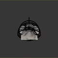 Black Rattan Spherical Hanging Chair With White Cushions And Circular Base