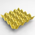 Golden Wavy Geometric Decorative Tray With Textured Surface And Modern Design
