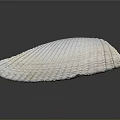 White Clam Shell With Regular Texture On Gray Background And Reflection 3d model