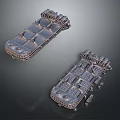 Two Cosmic Space Station Modules With Detailed Aerospace Structure Design Elements