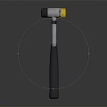 Hammer With Sturdy Metal Head And Ergonomic Black Handle For Hardware Projects 3d model