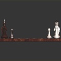 Modern Chess Wooden Chess 3d model