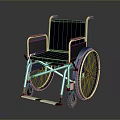 Modern Wheelchair With Gray Seat Metal Frame Large Wheels And Footrests