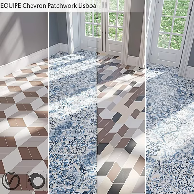 Decorative Floor Tiles With Geometric Patterns And Colorful Designs For Home Interiors 3d model