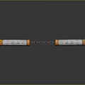 Orange Ended Gray Nunchaku Weapon With Chain Connected Handles And Tactical Design