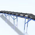 Industrial Conveyor Belt Equipment With Blue Frame And Black Conveyor System