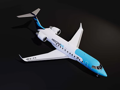 NordStar Passenger Plane With White And Blue Livery And Registration RA67232 3d model