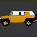 Toyota Yellow SUV With White Roof Black Wheels And Front Grille