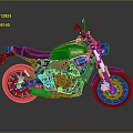 Green And Black Yamaha Classic Motorcycle With Sleek Body Design And Black Seat